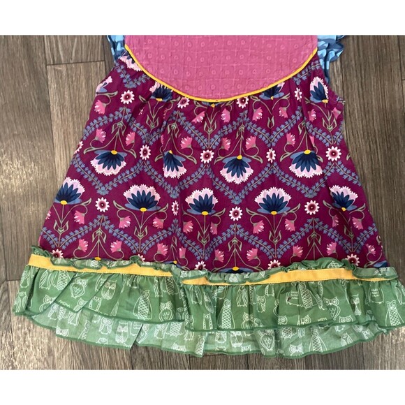MATILDA JANE SLEEVELESS SHIRT SIZE 4 Purple Green Girls dress patchwork - Picture 3 of 9